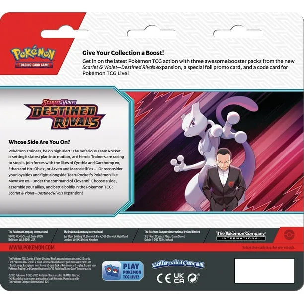 Pokémon TCG: Scarlet & Violet—Destined Rivals Three-Booster Blister