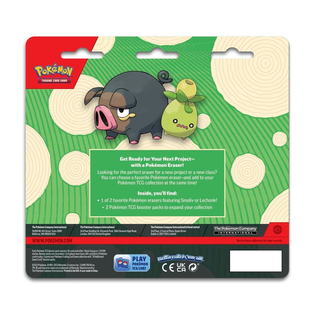Pokémon TCG: 2 Booster Packs & Lechonk Eraser