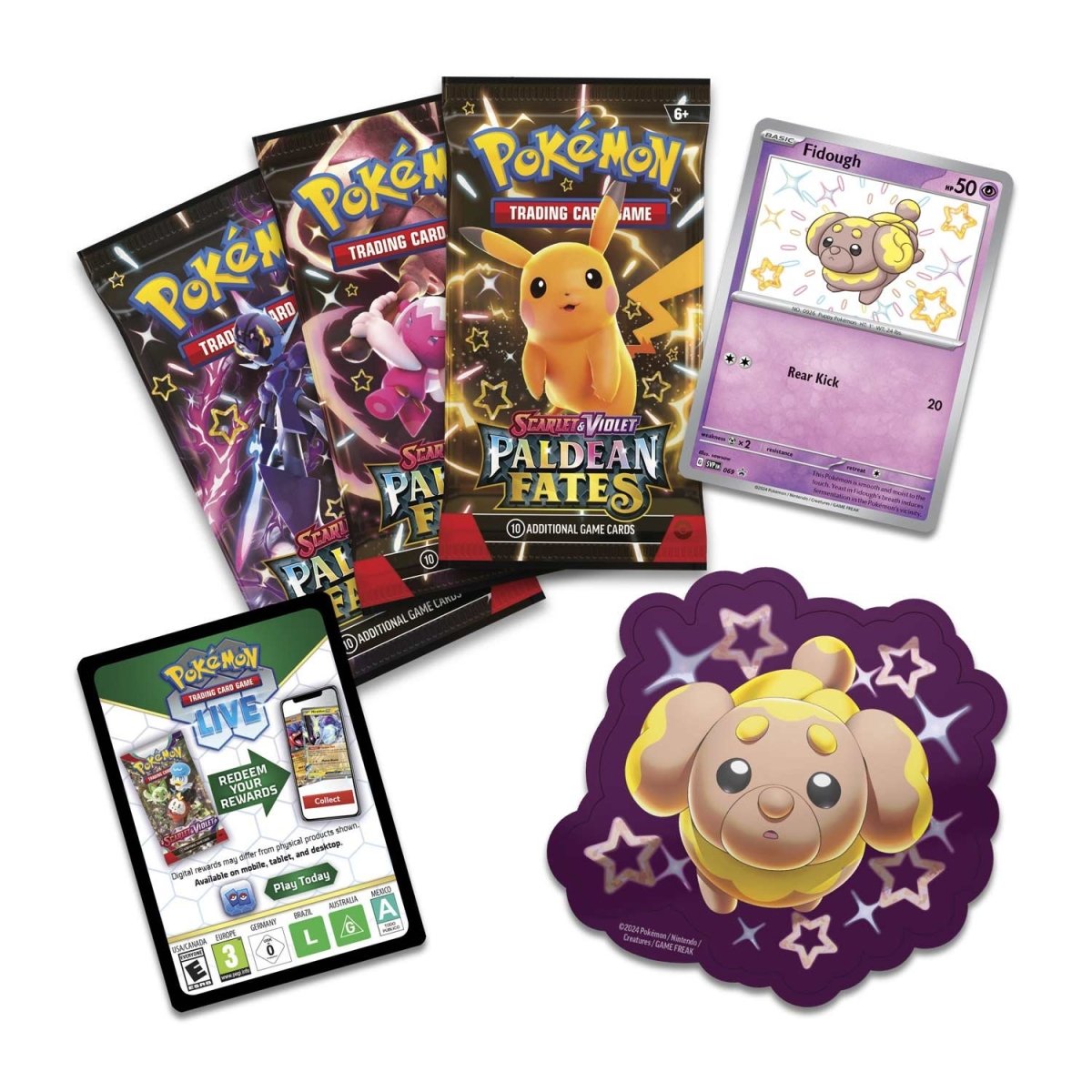 Pokémon TCG: Scarlet & Violet - Paldean Fates Tech Sticker Collection (Shiny Fidough)